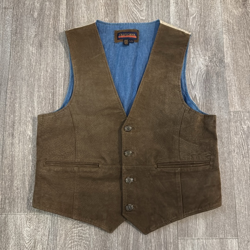 Vintage leather vest men’s sz L